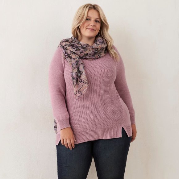 Penningtons NWT Shaker Stitch Pink Cotton Sweater Size X - Picture 4 of 4